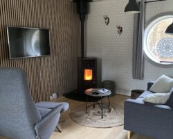 woonkamer appartment Lis lille hus Stilbjerg Sleep&hygge